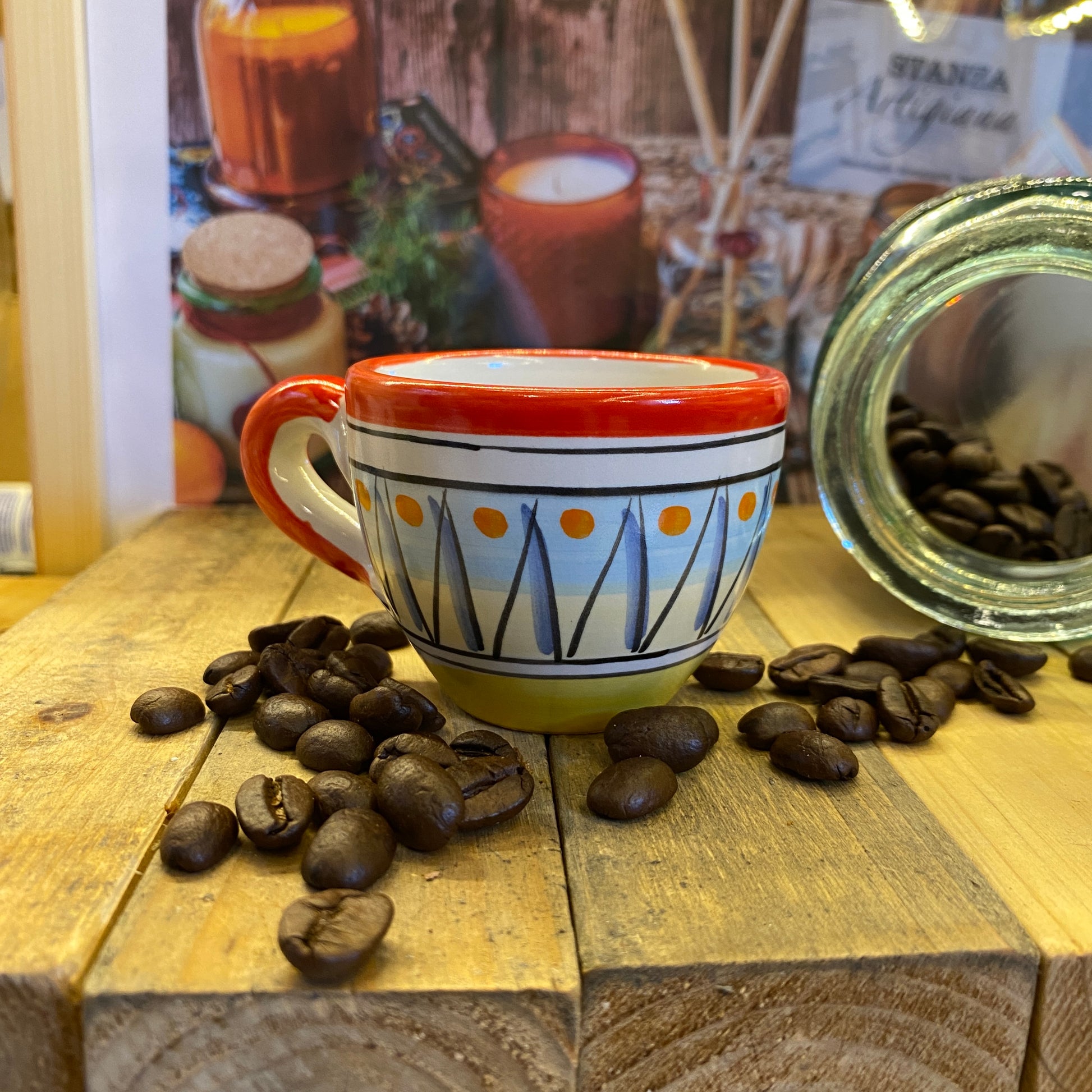 Coffee cups handmade in Amalfi - Italian style cups -  STANZA Artigiana