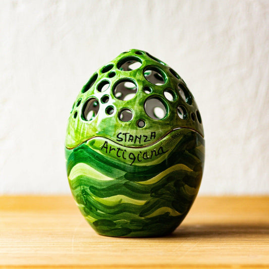 Handmade Ceramic Egg Candle - Artisan Crafted Amalfi Fragrance masterpiece