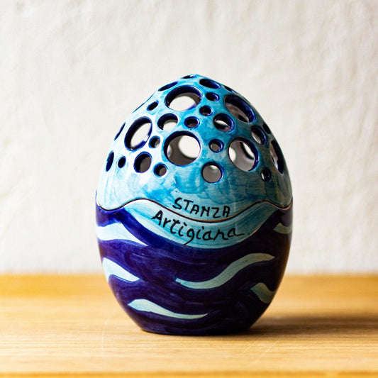 Handmade Ceramic Egg Candle - Artisan Crafted Amalfi Fragrance masterpiece
