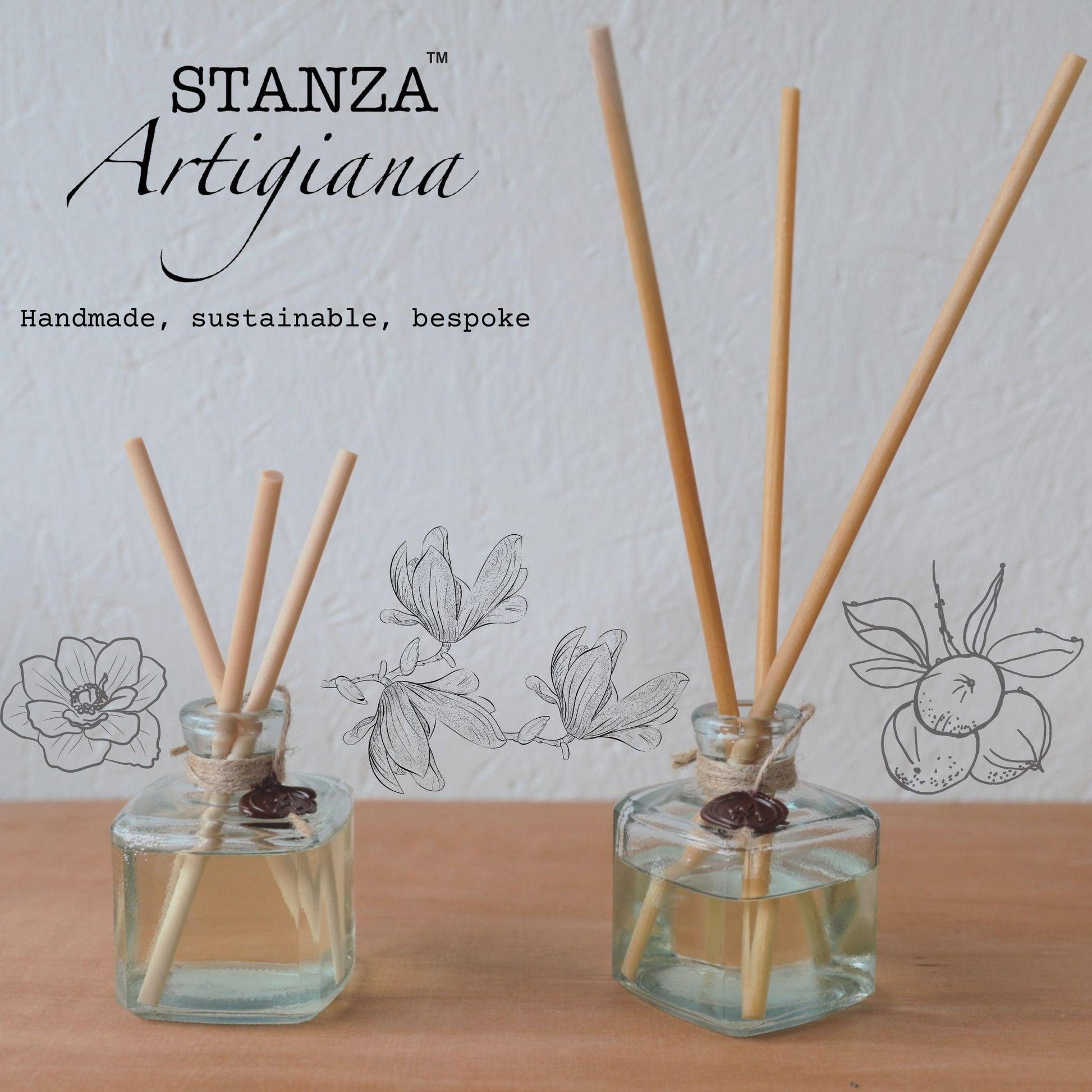 Italian holidays -Italian reed diffuser -Freesia and Pear - Amalfi - STANZA Artigiana