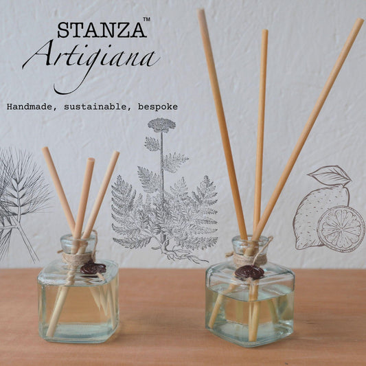 Home diffuser - recycled glass and wooden reeds - Mystical affair