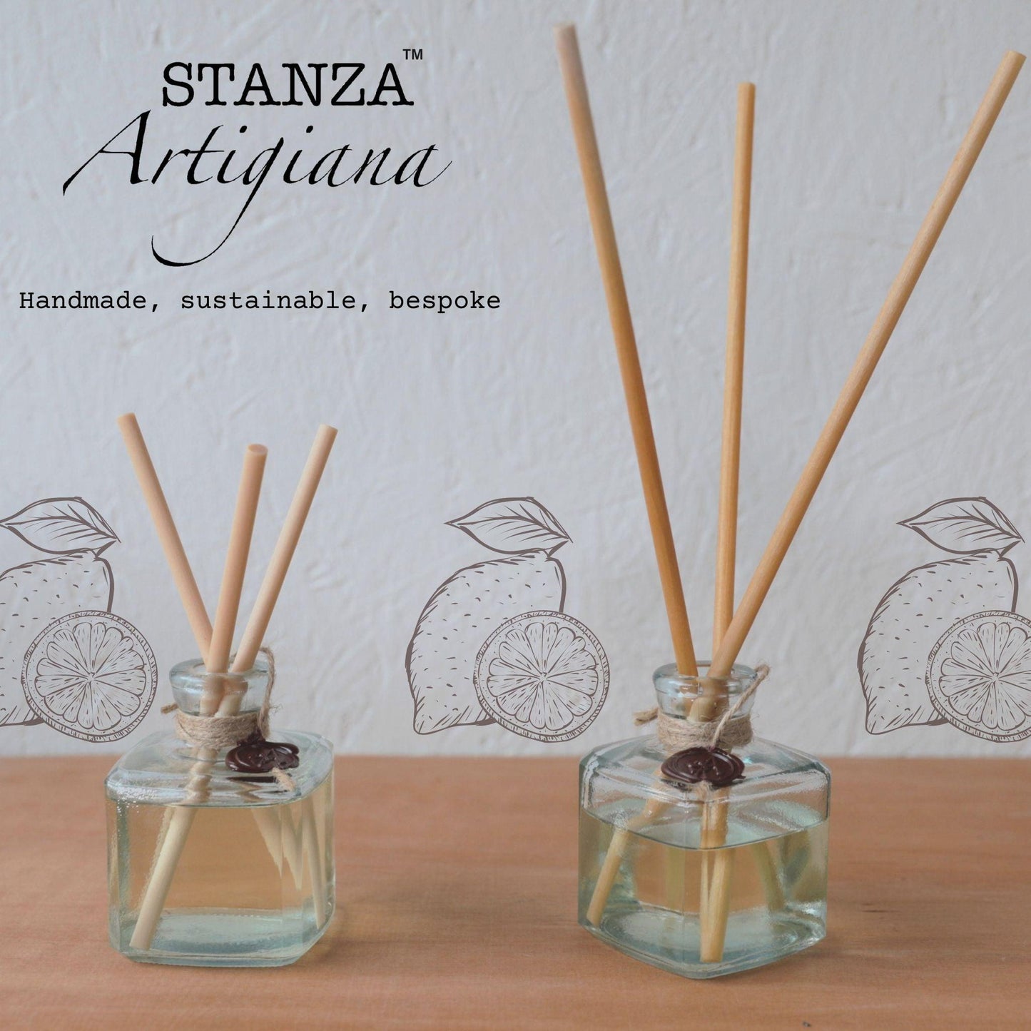 Italian holidays - Italian reed diffuser - citrucy fresh - Sorrento - STANZA Artigiana