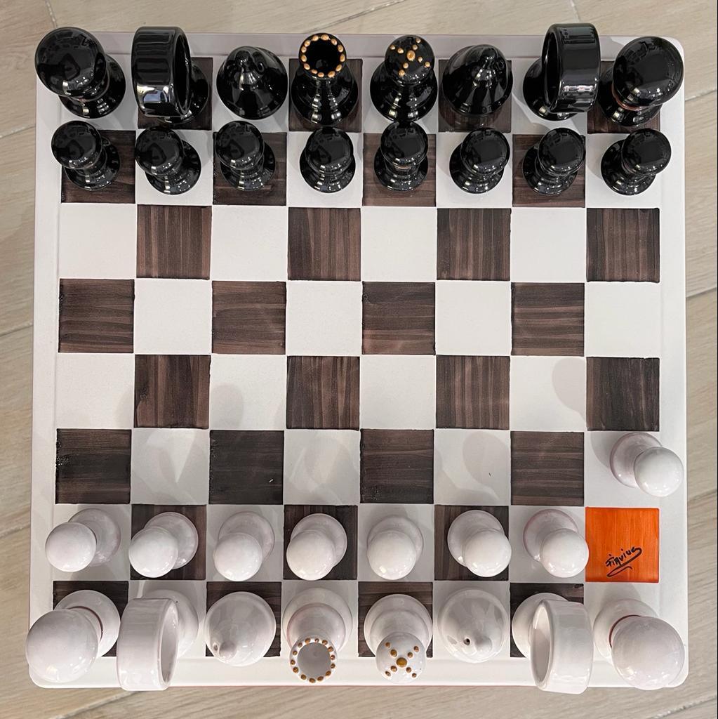 Handmade Ceramic Chess Board from Italy - Master the Game in Style - STANZA Artigiana