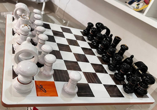 Handmade ceramic chess board - made in Italy - STANZA Artigiana